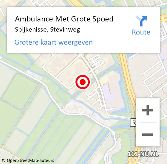 Locatie op kaart van de 112 melding: Ambulance Met Grote Spoed Naar Spijkenisse, Stevinweg op 25 mei 2022 14:56