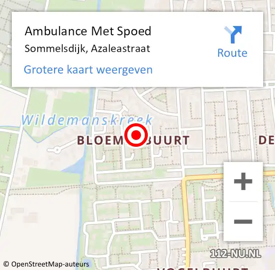 Locatie op kaart van de 112 melding: Ambulance Met Spoed Naar Sommelsdijk, Azaleastraat op 25 mei 2022 15:30