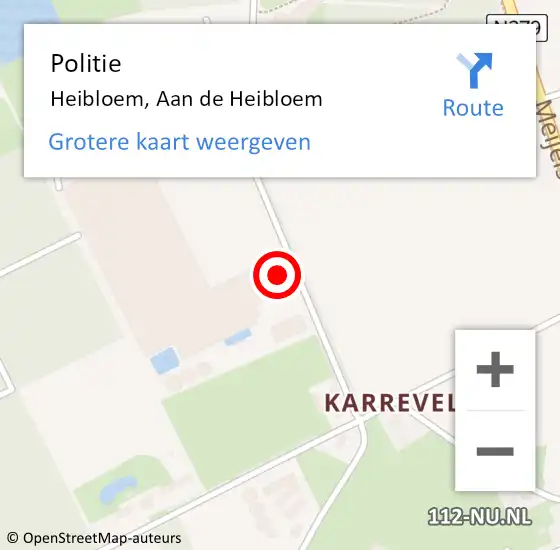 Locatie op kaart van de 112 melding: Politie Heibloem, Aan de Heibloem op 25 mei 2022 15:42