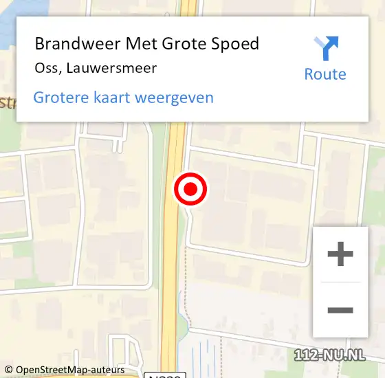 Locatie op kaart van de 112 melding: Brandweer Met Grote Spoed Naar Oss, Lauwersmeer op 25 mei 2022 16:13