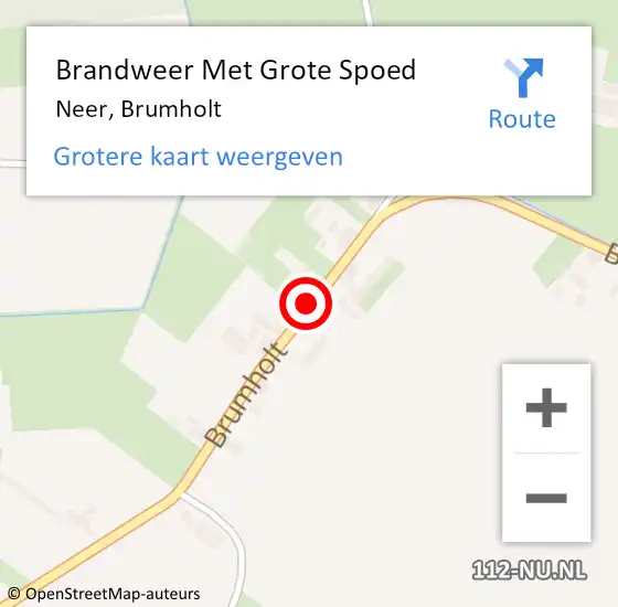 Locatie op kaart van de 112 melding: Brandweer Met Grote Spoed Naar Neer, Brumholt op 25 mei 2022 16:27