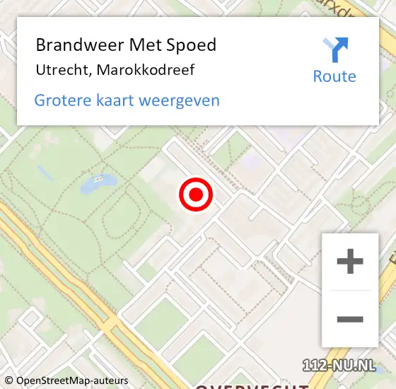 Locatie op kaart van de 112 melding: Brandweer Met Spoed Naar Utrecht, Marokkodreef op 25 mei 2022 17:16