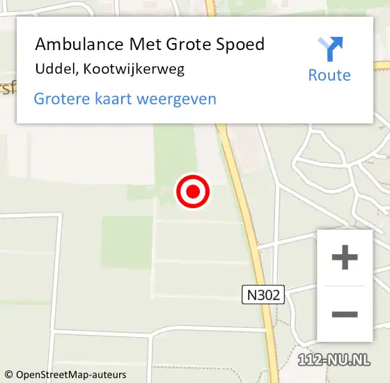 Locatie op kaart van de 112 melding: Ambulance Met Grote Spoed Naar Uddel, Kootwijkerweg op 25 mei 2022 17:34