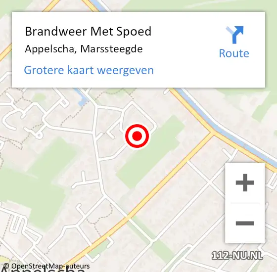 Locatie op kaart van de 112 melding: Brandweer Met Spoed Naar Appelscha, Marssteegde op 25 mei 2022 18:11