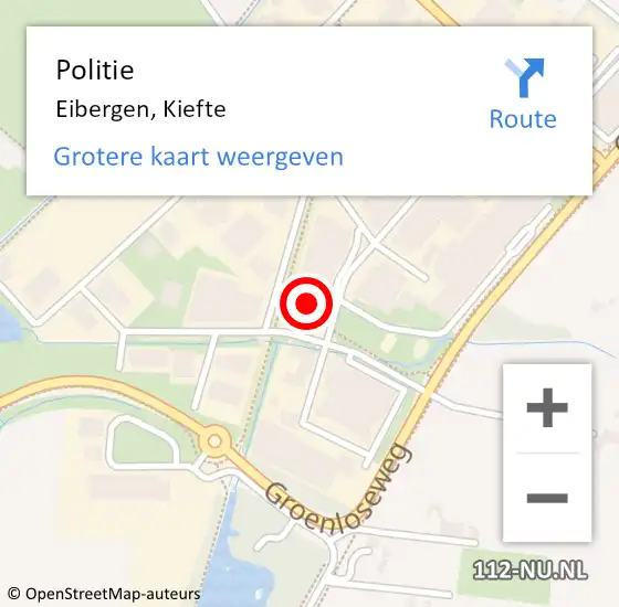 Locatie op kaart van de 112 melding: Politie Eibergen, Kiefte op 25 mei 2022 18:21