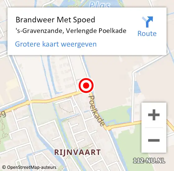 Locatie op kaart van de 112 melding: Brandweer Met Spoed Naar 's-Gravenzande, Verlengde Poelkade op 25 mei 2022 18:28