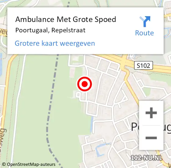 Locatie op kaart van de 112 melding: Ambulance Met Grote Spoed Naar Poortugaal, Repelstraat op 25 mei 2022 18:35