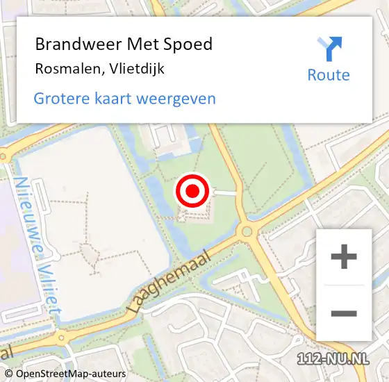 Locatie op kaart van de 112 melding: Brandweer Met Spoed Naar Rosmalen, Vlietdijk op 25 mei 2022 19:15