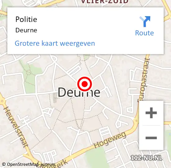 Locatie op kaart van de 112 melding: Politie Deurne op 25 mei 2022 19:28