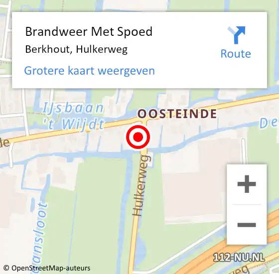 Locatie op kaart van de 112 melding: Brandweer Met Spoed Naar Berkhout, Hulkerweg op 25 mei 2022 19:36
