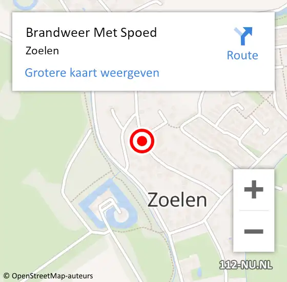 Locatie op kaart van de 112 melding: Brandweer Met Spoed Naar Zoelen op 25 mei 2022 21:17