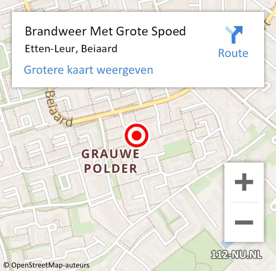 Locatie op kaart van de 112 melding: Brandweer Met Grote Spoed Naar Etten-Leur, Beiaard op 25 mei 2022 21:19