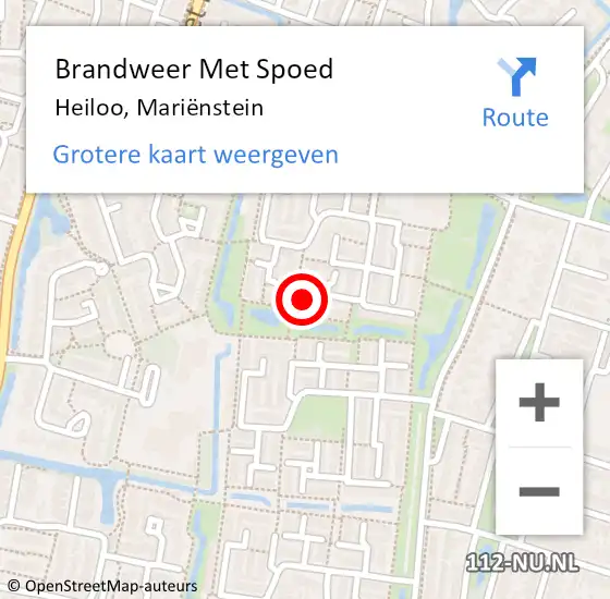 Locatie op kaart van de 112 melding: Brandweer Met Spoed Naar Heiloo, Mariënstein op 25 mei 2022 21:52