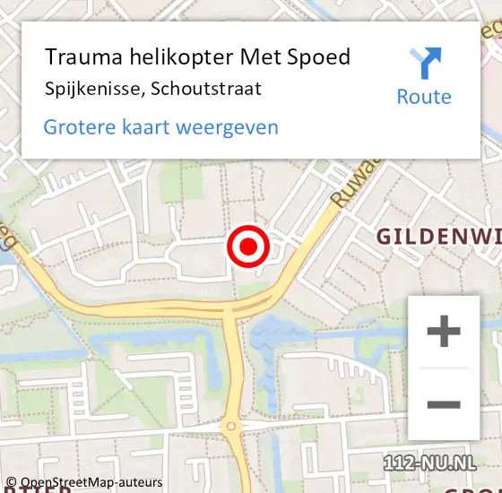 Locatie op kaart van de 112 melding: Trauma helikopter Met Spoed Naar Spijkenisse, Schoutstraat op 26 mei 2022 01:00