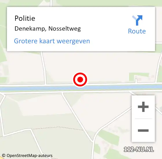 Locatie op kaart van de 112 melding: Politie Denekamp, Nosseltweg op 26 mei 2022 01:22