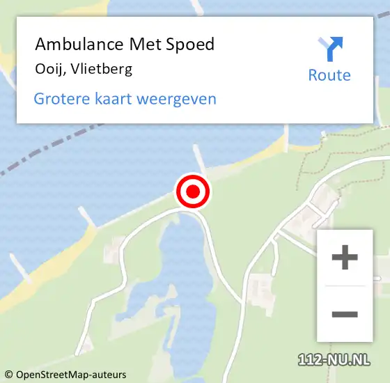 Locatie op kaart van de 112 melding: Ambulance Met Spoed Naar Ooij, Vlietberg op 26 mei 2022 02:28