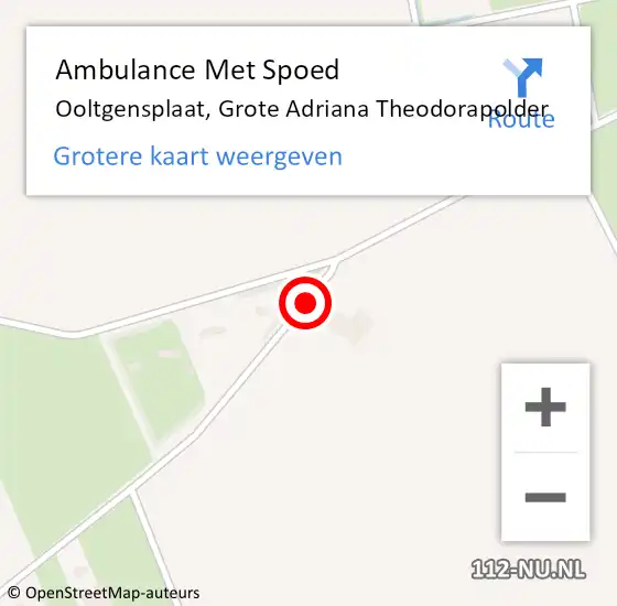 Locatie op kaart van de 112 melding: Ambulance Met Spoed Naar Ooltgensplaat, Grote Adriana Theodorapolder op 26 mei 2022 03:55