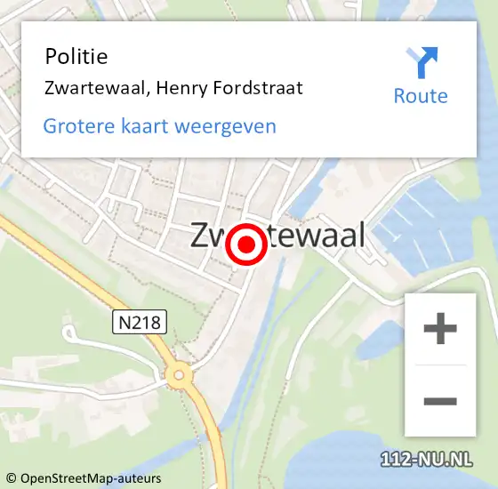 Locatie op kaart van de 112 melding: Politie Zwartewaal, Henry Fordstraat op 26 mei 2022 04:30