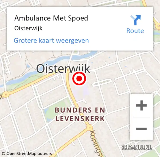 Locatie op kaart van de 112 melding: Ambulance Met Spoed Naar Oisterwijk op 26 mei 2022 06:39