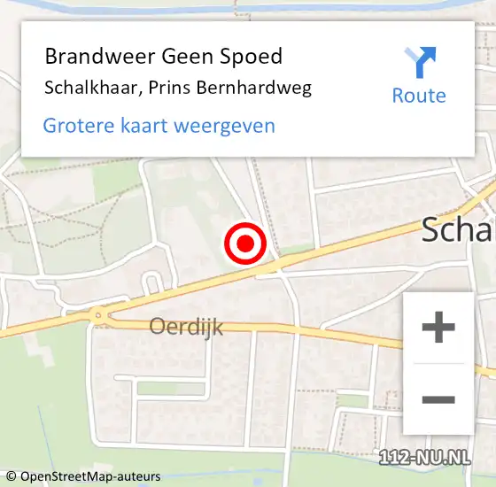 Locatie op kaart van de 112 melding: Brandweer Geen Spoed Naar Schalkhaar, Prins Bernhardweg op 26 mei 2022 08:38