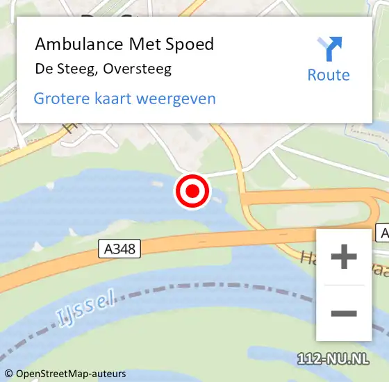 Locatie op kaart van de 112 melding: Ambulance Met Spoed Naar De Steeg, Oversteeg op 26 mei 2022 09:00