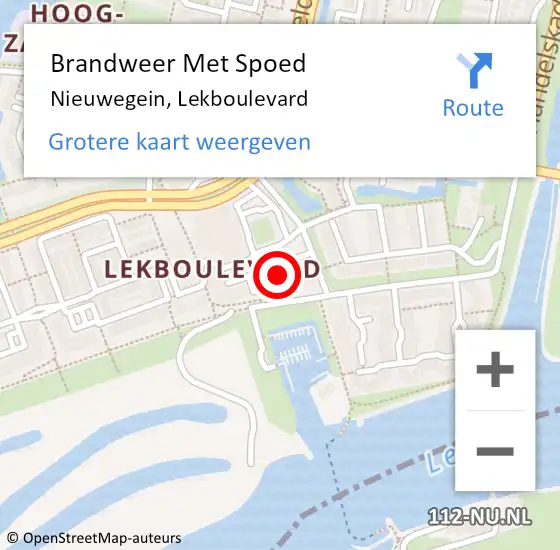 Locatie op kaart van de 112 melding: Brandweer Met Spoed Naar Nieuwegein, Lekboulevard op 26 mei 2022 09:22