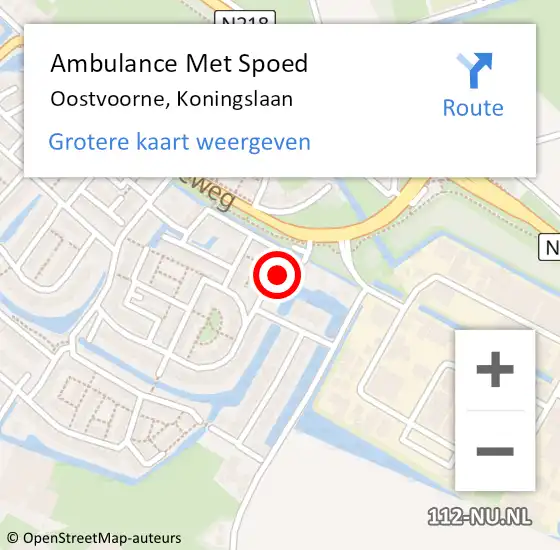 Locatie op kaart van de 112 melding: Ambulance Met Spoed Naar Oostvoorne, Koningslaan op 26 mei 2022 09:37