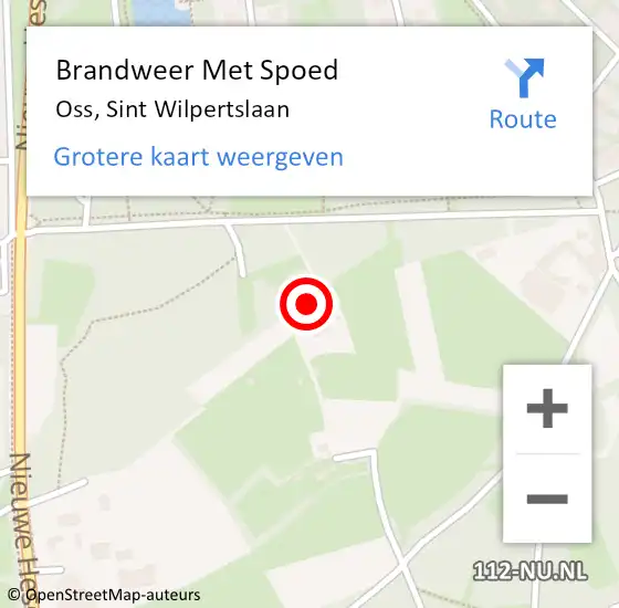 Locatie op kaart van de 112 melding: Brandweer Met Spoed Naar Oss, Sint Wilpertslaan op 26 mei 2022 10:33