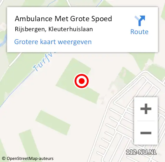 Locatie op kaart van de 112 melding: Ambulance Met Grote Spoed Naar Rijsbergen, Kleuterhuislaan op 8 oktober 2013 17:45