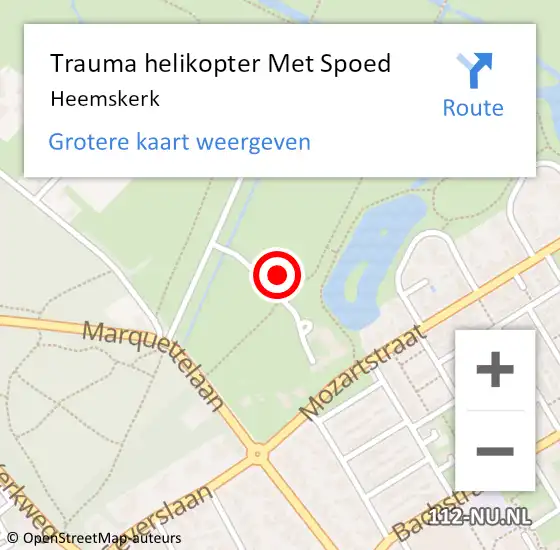 Locatie op kaart van de 112 melding: Trauma helikopter Met Spoed Naar Heemskerk op 26 mei 2022 10:39