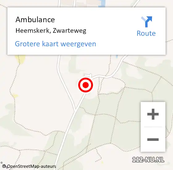 Locatie op kaart van de 112 melding: Ambulance Heemskerk, Zwarteweg op 26 mei 2022 10:41