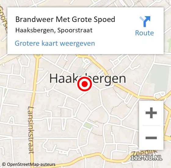 Locatie op kaart van de 112 melding: Brandweer Met Grote Spoed Naar Haaksbergen, Spoorstraat op 26 mei 2022 11:47