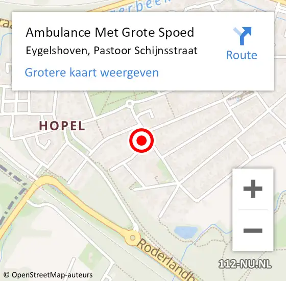 Locatie op kaart van de 112 melding: Ambulance Met Grote Spoed Naar Eygelshoven, Pastoor Schijnsstraat op 18 juli 2014 12:41