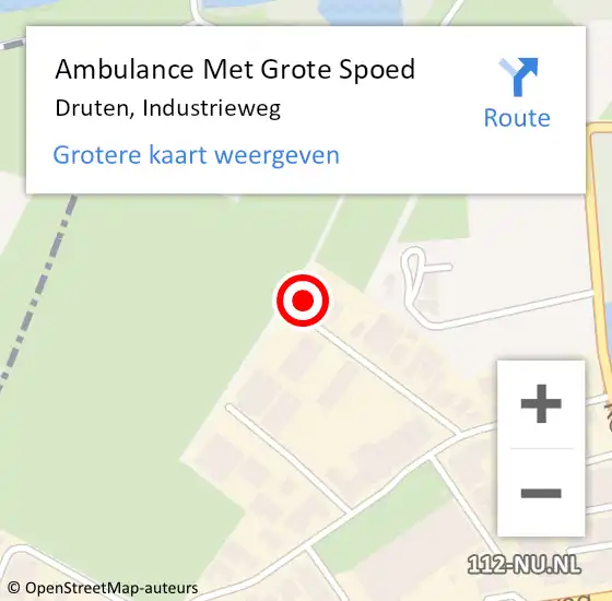 Locatie op kaart van de 112 melding: Ambulance Met Grote Spoed Naar Druten, Industrieweg op 26 mei 2022 12:30