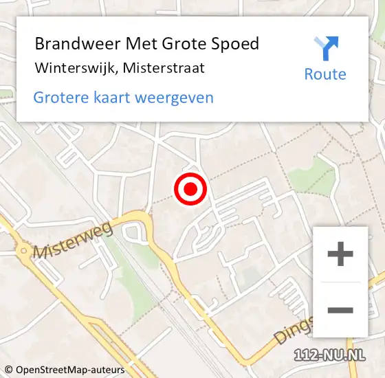 Locatie op kaart van de 112 melding: Brandweer Met Grote Spoed Naar Winterswijk, Misterstraat op 26 mei 2022 12:54