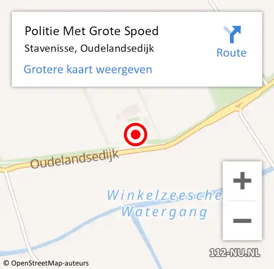 Locatie op kaart van de 112 melding: Politie Met Grote Spoed Naar Stavenisse, Oudelandsedijk op 26 mei 2022 14:17