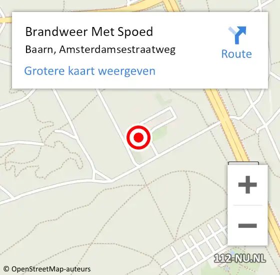 Locatie op kaart van de 112 melding: Brandweer Met Spoed Naar Baarn, Amsterdamsestraatweg op 26 mei 2022 14:24