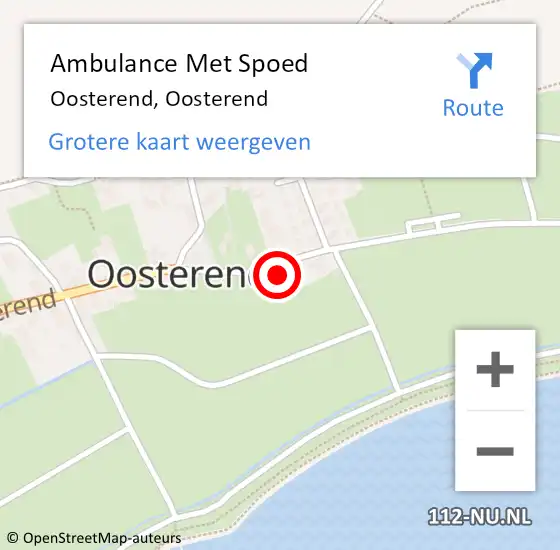 Locatie op kaart van de 112 melding: Ambulance Met Spoed Naar Oosterend, Oosterend op 26 mei 2022 14:39