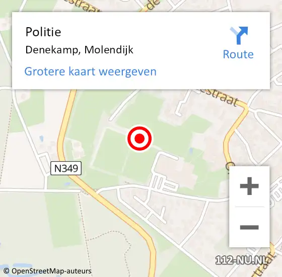 Locatie op kaart van de 112 melding: Politie Denekamp, Molendijk op 26 mei 2022 14:40