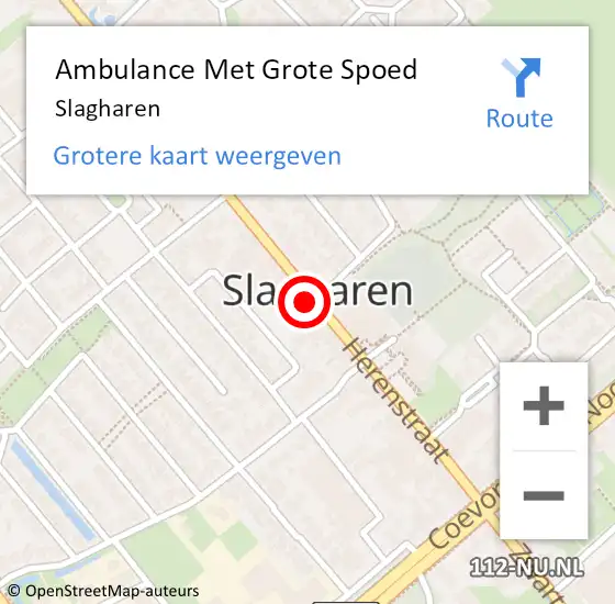 Locatie op kaart van de 112 melding: Ambulance Met Grote Spoed Naar Slagharen op 26 mei 2022 15:28