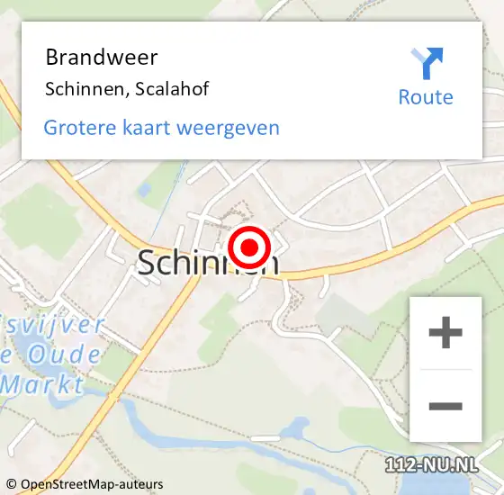 Locatie op kaart van de 112 melding: Brandweer Schinnen, Scalahof op 18 juli 2014 12:56