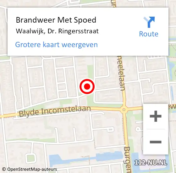 Locatie op kaart van de 112 melding: Brandweer Met Spoed Naar Waalwijk, Dr. Ringersstraat op 26 mei 2022 15:38