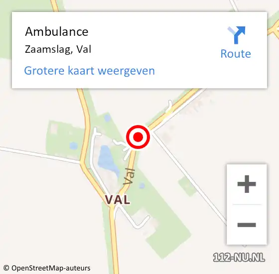 Locatie op kaart van de 112 melding: Ambulance Zaamslag, Val op 18 juli 2014 12:56