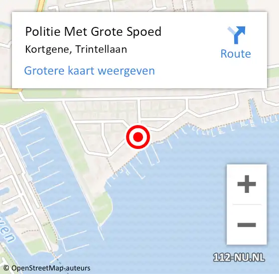 Locatie op kaart van de 112 melding: Politie Met Grote Spoed Naar Kortgene, Trintellaan op 26 mei 2022 16:06