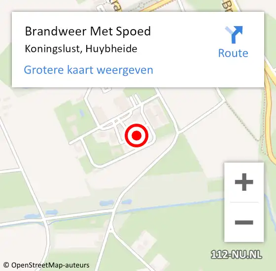 Locatie op kaart van de 112 melding: Brandweer Met Spoed Naar Koningslust, Huybheide op 26 mei 2022 16:52