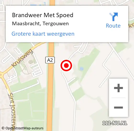 Locatie op kaart van de 112 melding: Brandweer Met Spoed Naar Maasbracht, Tergouwen op 26 mei 2022 16:54