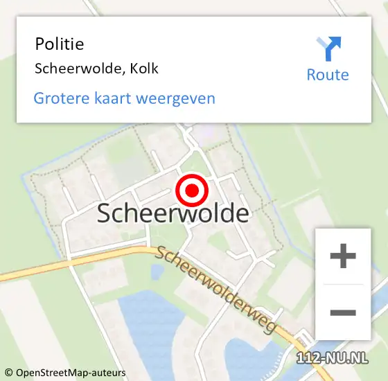 Locatie op kaart van de 112 melding: Politie Scheerwolde, Kolk op 26 mei 2022 17:30