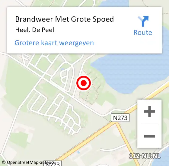 Locatie op kaart van de 112 melding: Brandweer Met Grote Spoed Naar Heel, De Peel op 26 mei 2022 17:31