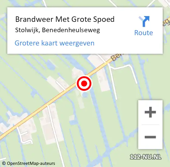 Locatie op kaart van de 112 melding: Brandweer Met Grote Spoed Naar Stolwijk, Benedenheulseweg op 26 mei 2022 17:41