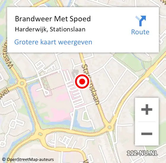 Locatie op kaart van de 112 melding: Brandweer Met Spoed Naar Harderwijk, Stationslaan op 26 mei 2022 17:54